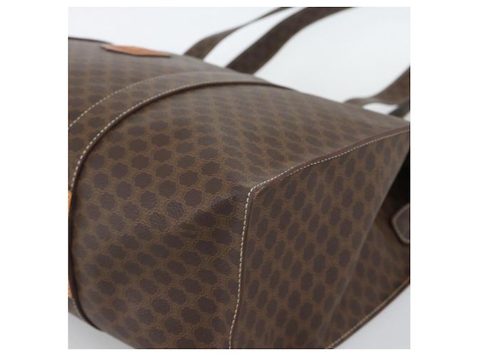 Céline CELINE Macadam Canvas Tote Bag PVC Leder Braun Gold Auth 190411 Golden - Ansicht 9