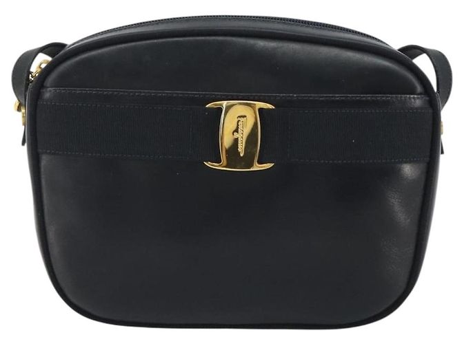 Borsa a Spalla Salvatore Ferragamo Vala in Pelle Nera e Oro Auth BA13929 Nero D'oro - vista 13