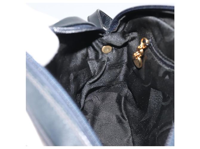 Borsa a Spalla Salvatore Ferragamo Vala in Pelle Nera e Oro Auth BA13929 Nero D'oro - vista 19