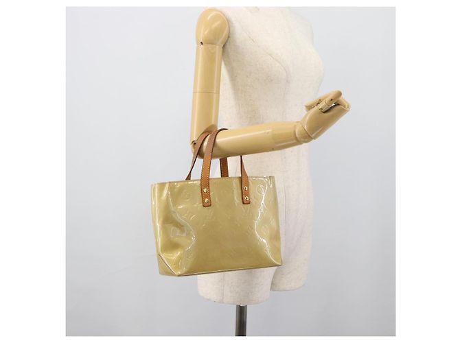 LOUIS VUITTON Monogram Vernis Reade PM Hand Bag Beige M91144 LV Auth BA13915 - view 21