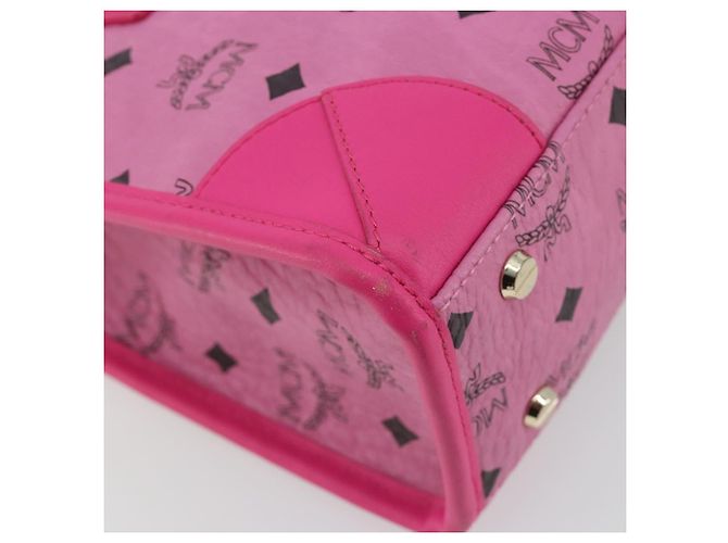 Borsa a Mano MCM Vicetos Logogramma PVC Pelle 2way Oro Rosa Auth mr2718A D'oro - vista 10