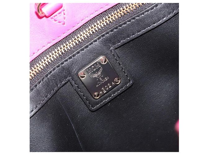 Borsa a Mano MCM Vicetos Logogramma PVC Pelle 2way Oro Rosa Auth mr2718A D'oro - vista 12