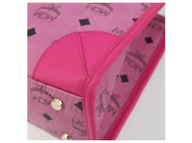 Borsa a Mano MCM Vicetos Logogramma PVC Pelle 2way Oro Rosa Auth mr2718A D'oro - vista 15