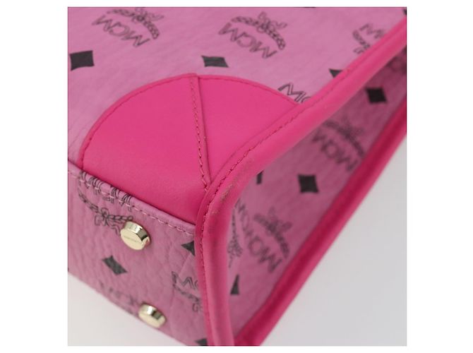 Borsa a Mano MCM Vicetos Logogramma PVC Pelle 2way Oro Rosa Auth mr2718A D'oro - vista 17