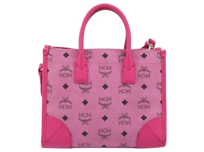 Borsa a Mano MCM Vicetos Logogramma PVC Pelle 2way Oro Rosa Auth mr2718A D'oro - vista 2