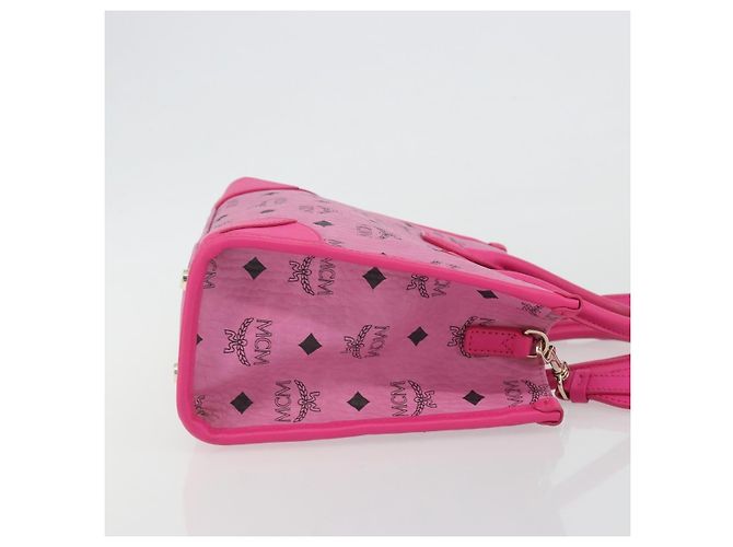 Borsa a Mano MCM Vicetos Logogramma PVC Pelle 2way Oro Rosa Auth mr2718A D'oro - vista 3