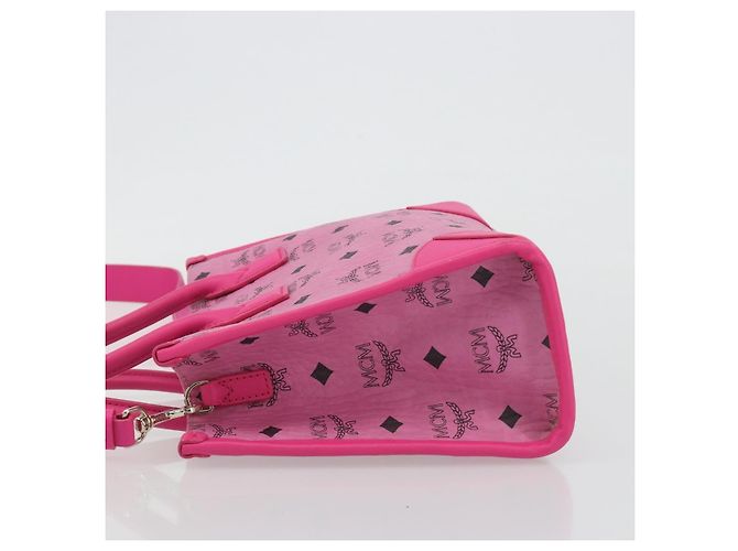 Borsa a Mano MCM Vicetos Logogramma PVC Pelle 2way Oro Rosa Auth mr2718A D'oro - vista 4