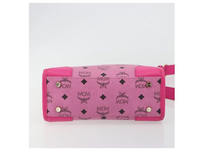 Borsa a Mano MCM Vicetos Logogramma PVC Pelle 2way Oro Rosa Auth mr2718A D'oro - vista 5