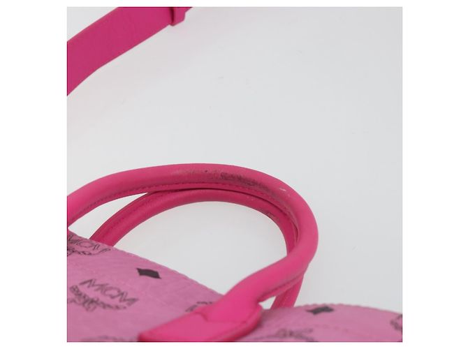 Borsa a Mano MCM Vicetos Logogramma PVC Pelle 2way Oro Rosa Auth mr2718A D'oro - vista 8