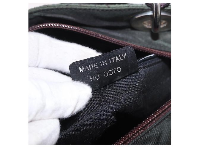 Borsa Christian Dior Canage Canvas 2way Verde Argento Auth ka5205 - vista 12