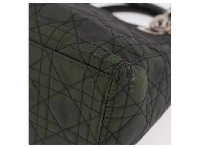 Borsa Christian Dior Canage Canvas 2way Verde Argento Auth ka5205 - vista 17