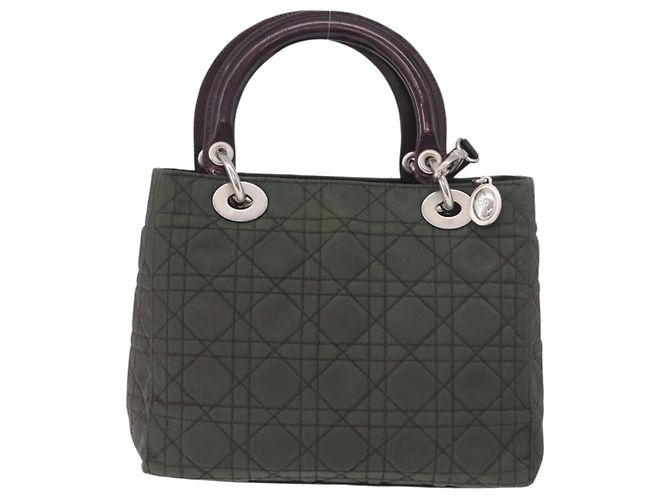 Borsa Christian Dior Canage Canvas 2way Verde Argento Auth ka5205 - vista 2
