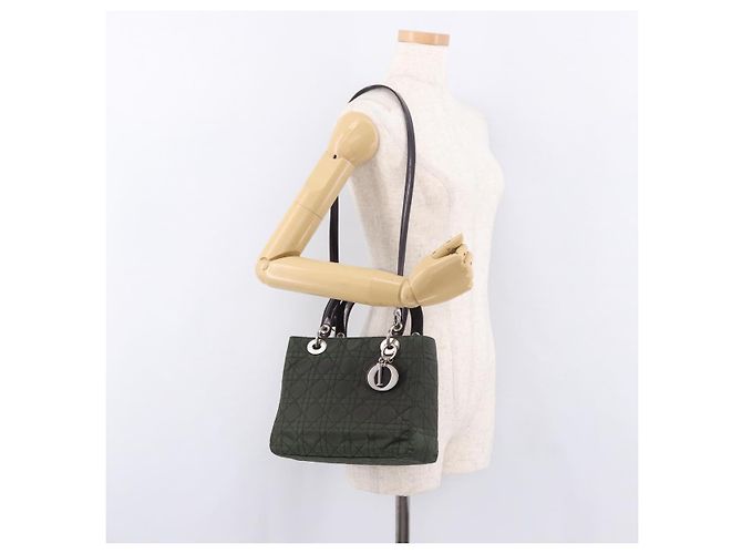 Borsa Christian Dior Canage Canvas 2way Verde Argento Auth ka5205 - vista 26