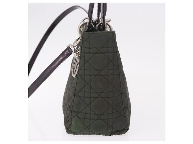Borsa Christian Dior Canage Canvas 2way Verde Argento Auth ka5205 - vista 3