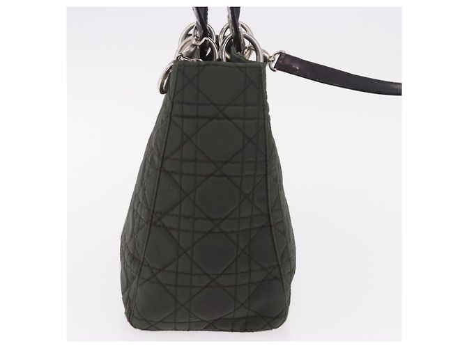 Borsa Christian Dior Canage Canvas 2way Verde Argento Auth ka5205 - vista 4