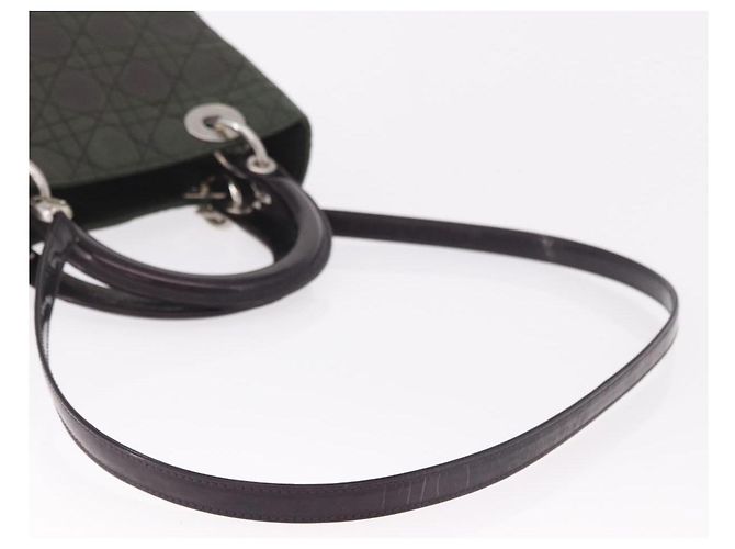 Borsa Christian Dior Canage Canvas 2way Verde Argento Auth ka5205 - vista 8