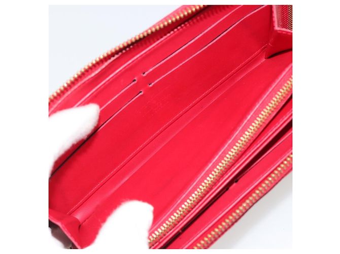 LOUIS VUITTON Monogram Vernis Zippy Wallet Long Rouge M91572 LV Auth 190517 Rosso - vista 10