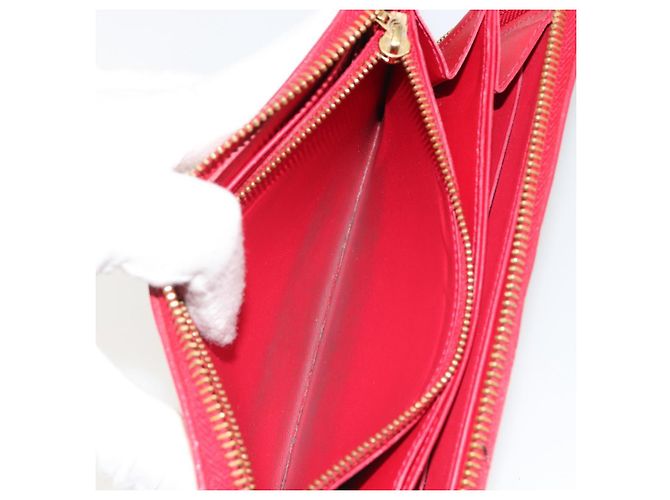LOUIS VUITTON Monogram Vernis Zippy Wallet Long Rouge M91572 LV Auth 190517 Rosso - vista 11
