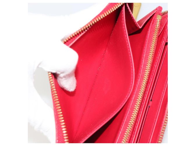 LOUIS VUITTON Monogram Vernis Zippy Wallet Long Rouge M91572 LV Auth 190517 Rosso - vista 18