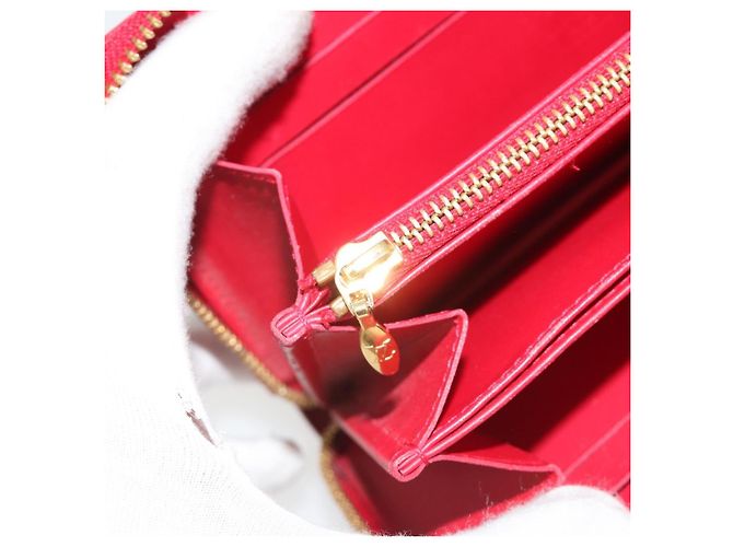 LOUIS VUITTON Monogram Vernis Zippy Wallet Long Rouge M91572 LV Auth 190517 Rosso - vista 19