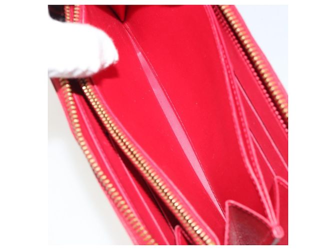 LOUIS VUITTON Monogram Vernis Zippy Wallet Long Rouge M91572 LV Auth 190517 Rosso - vista 20