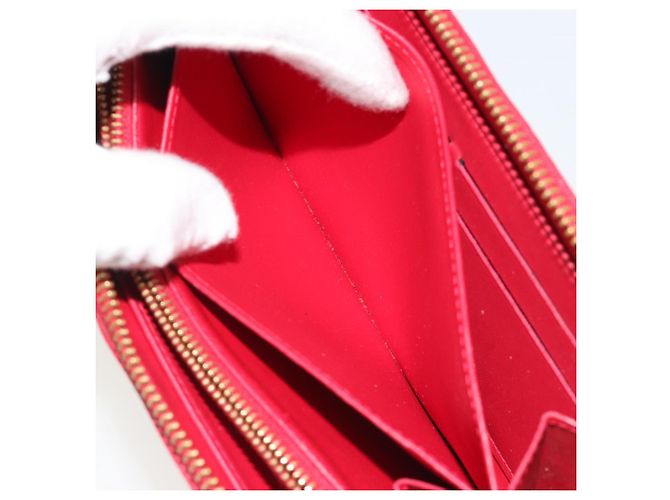 LOUIS VUITTON Monogram Vernis Zippy Wallet Long Rouge M91572 LV Auth 190517 Rosso - vista 21
