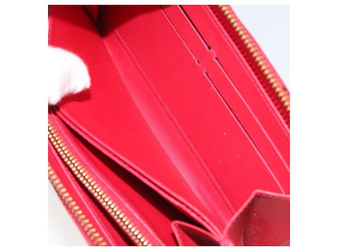 LOUIS VUITTON Monogram Vernis Zippy Wallet Long Rouge M91572 LV Auth 190517 Rosso - vista 22