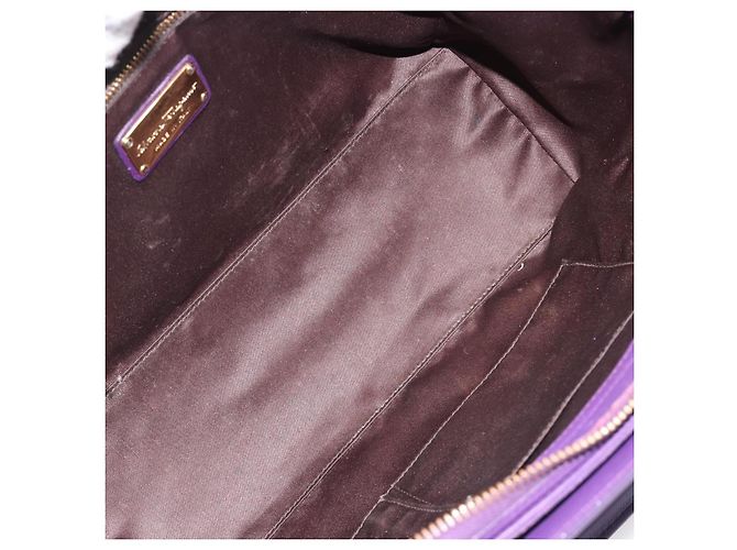 Borsa Salvatore Ferragamo Gancini in Pelle 2way Viola Oro Auth ka5151A D'oro Porpora - vista 11