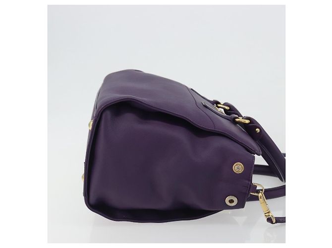 Borsa Salvatore Ferragamo Gancini in Pelle 2way Viola Oro Auth ka5151A D'oro Porpora - vista 3