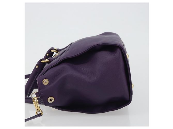 Borsa Salvatore Ferragamo Gancini in Pelle 2way Viola Oro Auth ka5151A D'oro Porpora - vista 4