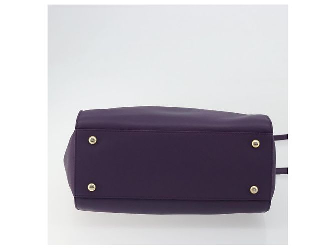 Borsa Salvatore Ferragamo Gancini in Pelle 2way Viola Oro Auth ka5151A D'oro Porpora - vista 5