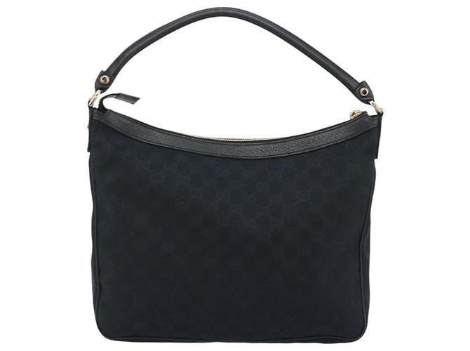 Borsa a Spalla GUCCI GG Canvas Abbey Nera Argento Silver Silver 153025 Auth 186646SAV Nero - vista 2