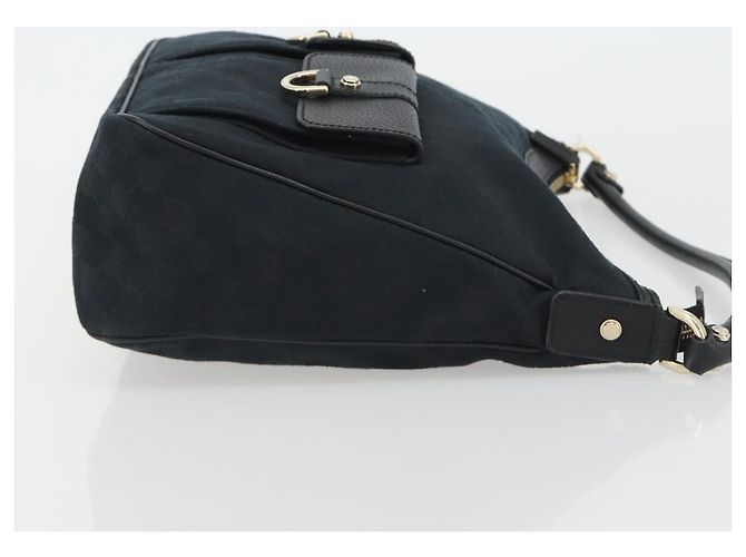 Borsa a Spalla GUCCI GG Canvas Abbey Nera Argento Silver Silver 153025 Auth 186646SAV Nero - vista 3