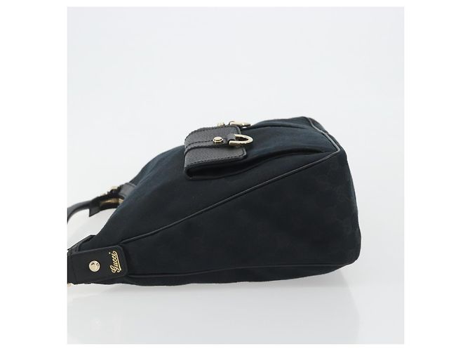 Borsa a Spalla GUCCI GG Canvas Abbey Nera Argento Silver Silver 153025 Auth 186646SAV Nero - vista 4