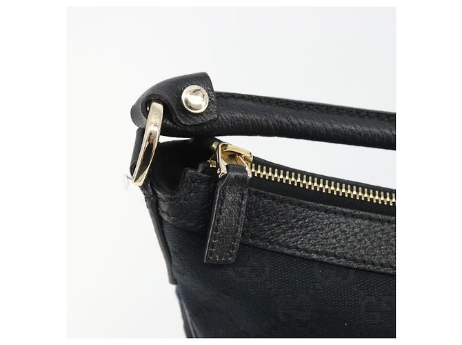Borsa a Spalla GUCCI GG Canvas Abbey Nera Argento Silver Silver 153025 Auth 186646SAV Nero - vista 9