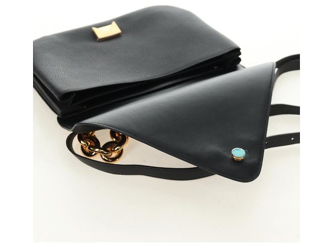 Borsa a Spalla con Catena BOTTEGA VENETA in Pelle 2way Nero Oro Auth 190448V D'oro - vista 10