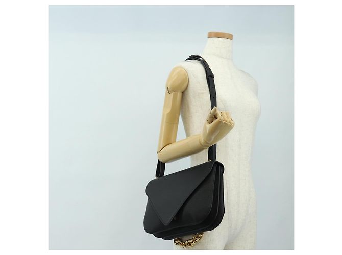 Borsa a Spalla con Catena BOTTEGA VENETA in Pelle 2way Nero Oro Auth 190448V D'oro - vista 25