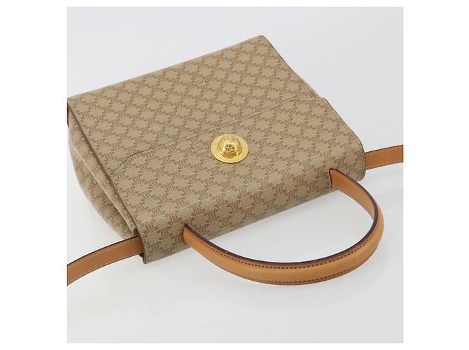 Céline Borsa CELINE Macadam Canvas Star Ball PVC 2way Beige Gold Autentica 190408A D'oro - vista 6
