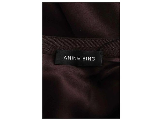 Falda de seda marrón Anine Bing L Castaño - vista 5