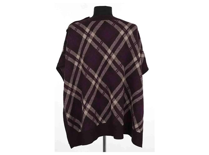 Poncho de lana marrón Eric Bompard Castaño - vista 3