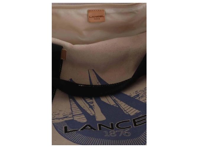 Borsa da viaggio Lancel in tessuto ecru Crudo - vista 5
