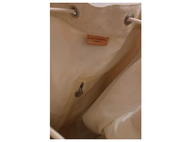 Borsa da viaggio Lancel in tessuto ecru Crudo - vista 3