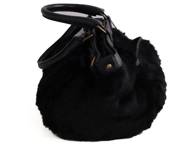 Borsa a spalla Vanessa Bruno in pelliccia nera Nero - vista 2