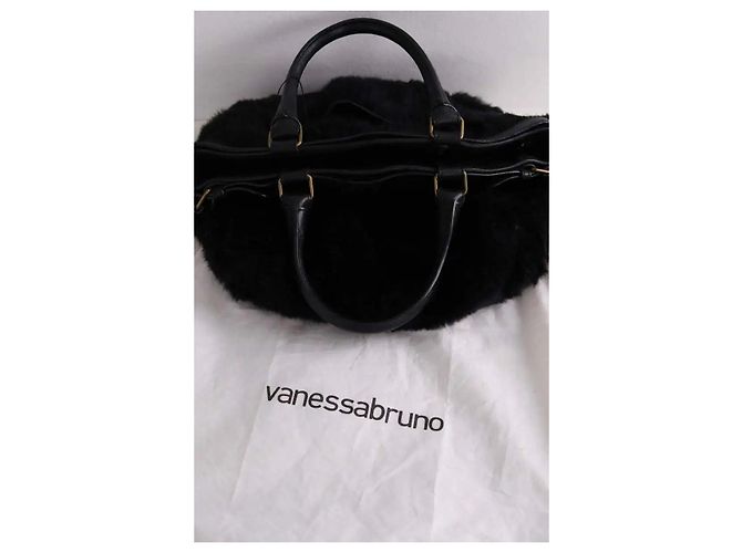 Borsa a spalla Vanessa Bruno in pelliccia nera Nero - vista 5