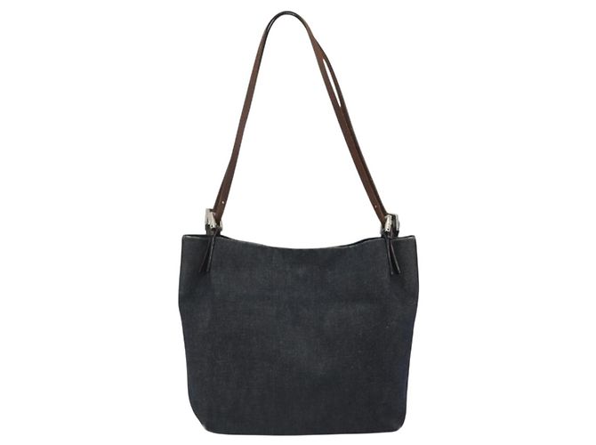 Borsa Tote FENDI Denim Blu Argento Auth mr2637 - vista 2