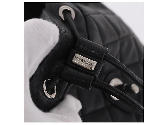 CHANEL Matelasse Rucksack Lammfell Schwarz Silber CC Authentisch 189859M - Ansicht 10