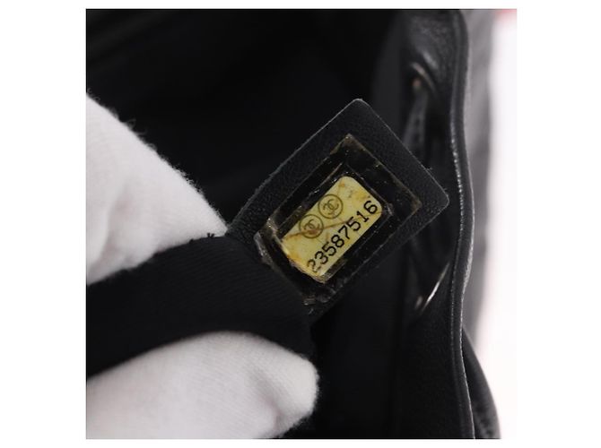 CHANEL Matelasse Rucksack Lammfell Schwarz Silber CC Authentisch 189859M - Ansicht 12