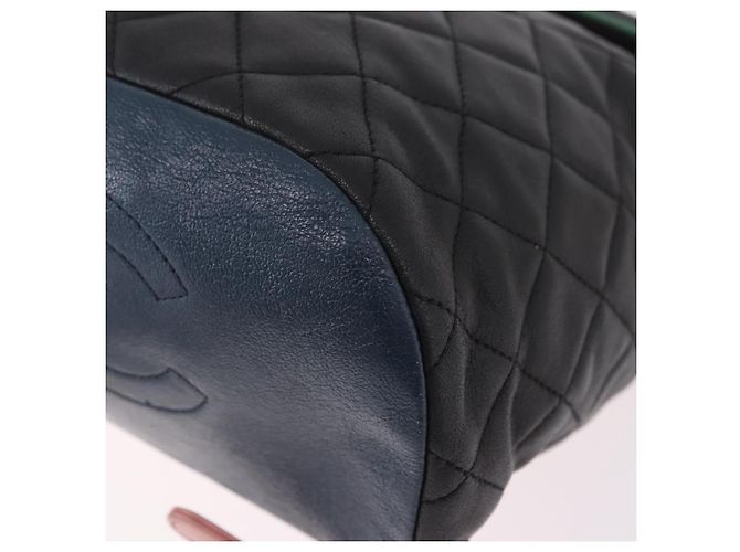 CHANEL Matelasse Rucksack Lammfell Schwarz Silber CC Authentisch 189859M - Ansicht 15