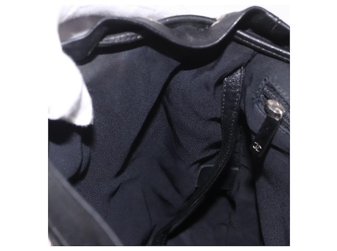 CHANEL Matelasse Rucksack Lammfell Schwarz Silber CC Authentisch 189859M - Ansicht 22