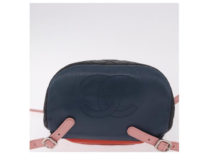 CHANEL Matelasse Rucksack Lammfell Schwarz Silber CC Authentisch 189859M - Ansicht 5